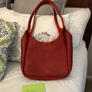 Portland Leather Madison shoulder bag, Chili Red, Large